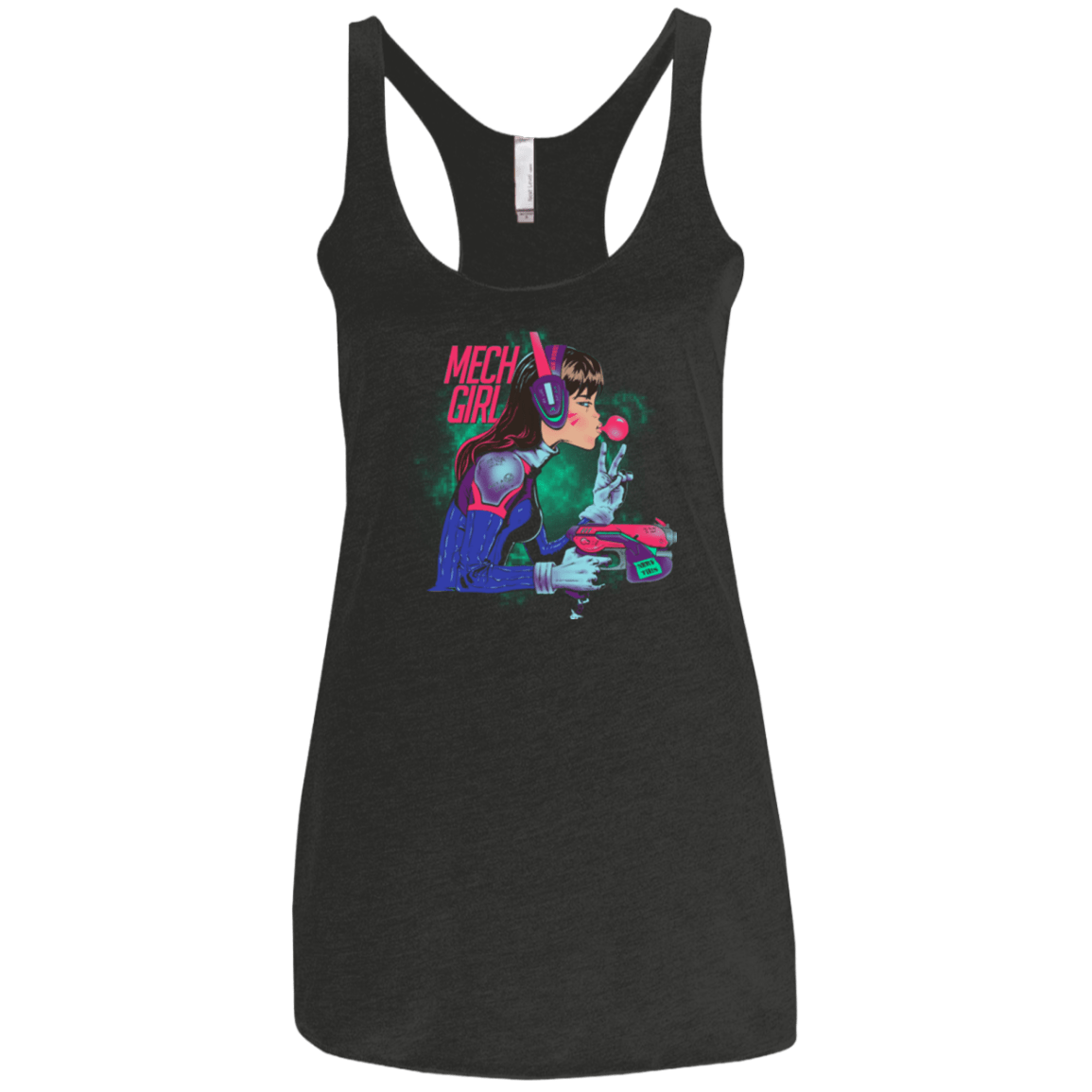 T-Shirts Vintage Black / X-Small Mech Girl Women's Triblend Racerback Tank