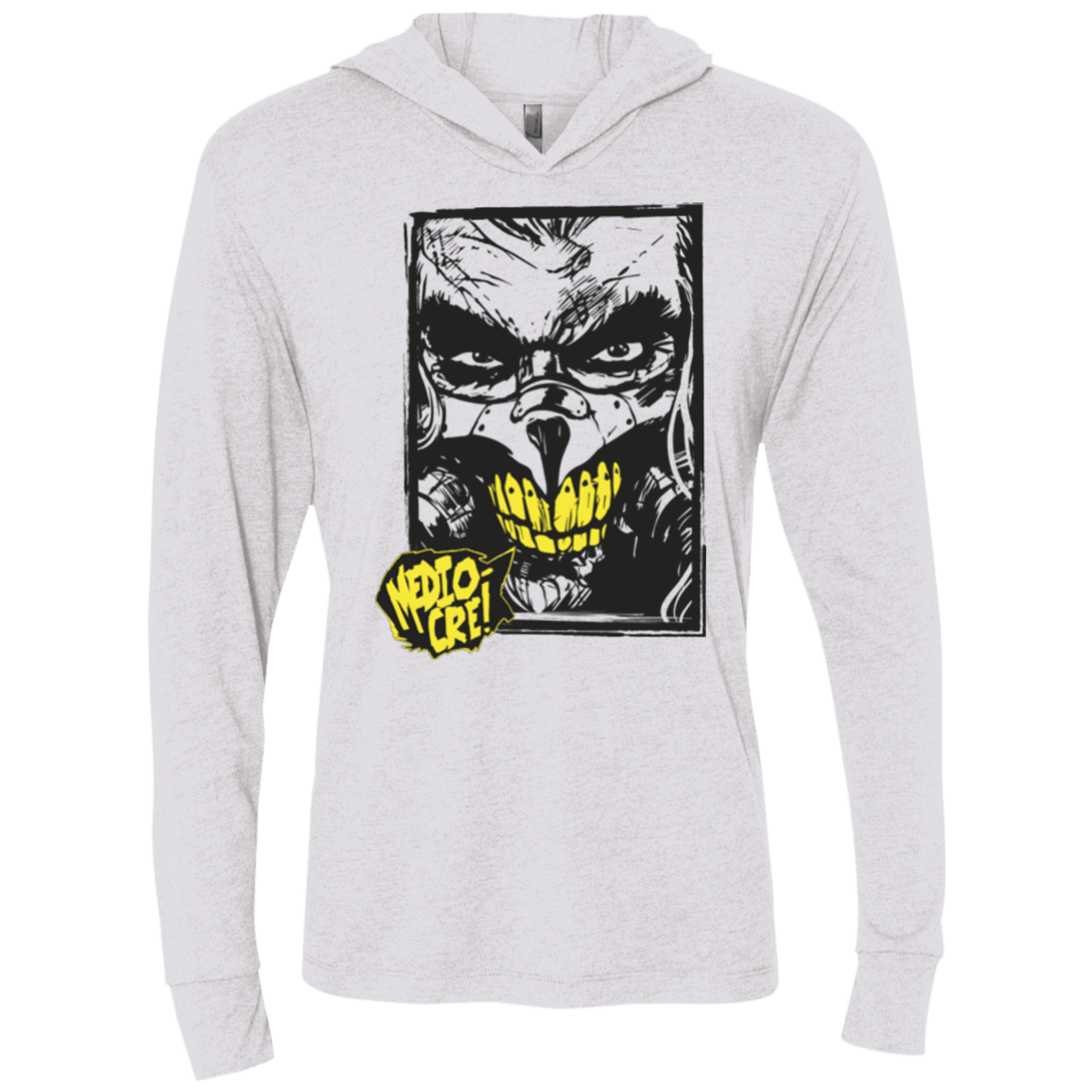 T-Shirts Heather White / X-Small Mediocre Triblend Long Sleeve Hoodie Tee