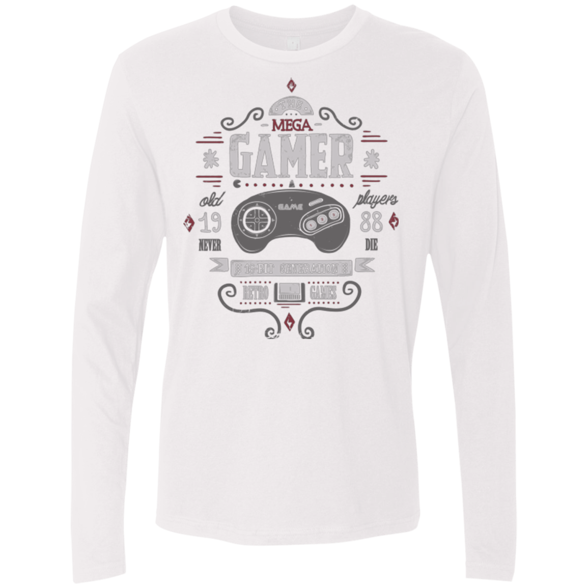 T-Shirts White / Small Mega Gamer Men's Premium Long Sleeve