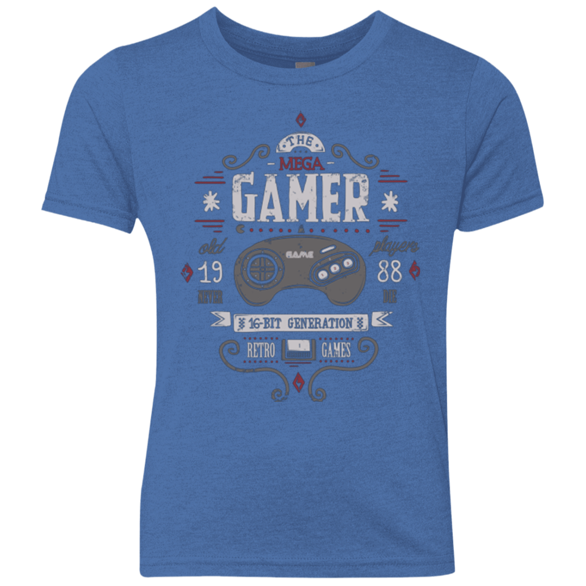T-Shirts Vintage Royal / YXS Mega Gamer Youth Triblend T-Shirt