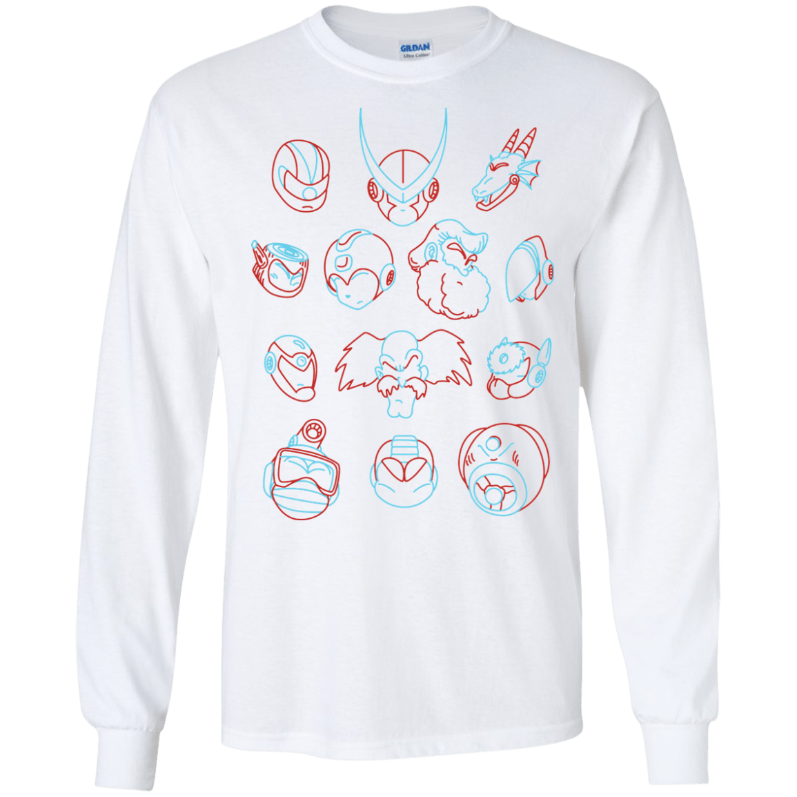 T-Shirts White / S MEGA HEADS 2 Men's Long Sleeve T-Shirt