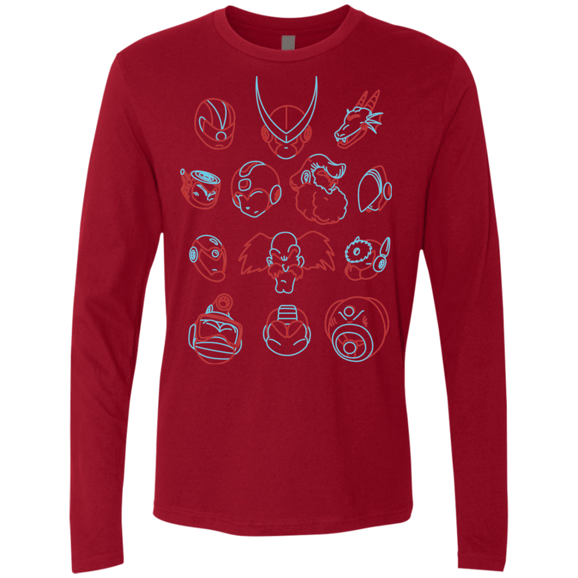 T-Shirts Cardinal / S MEGA HEADS 2 Men's Premium Long Sleeve