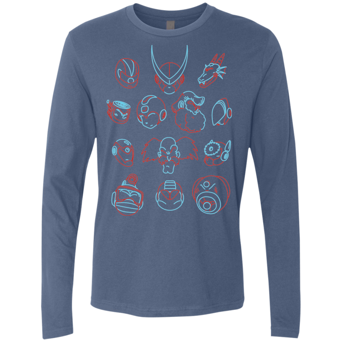T-Shirts Indigo / S MEGA HEADS 2 Men's Premium Long Sleeve