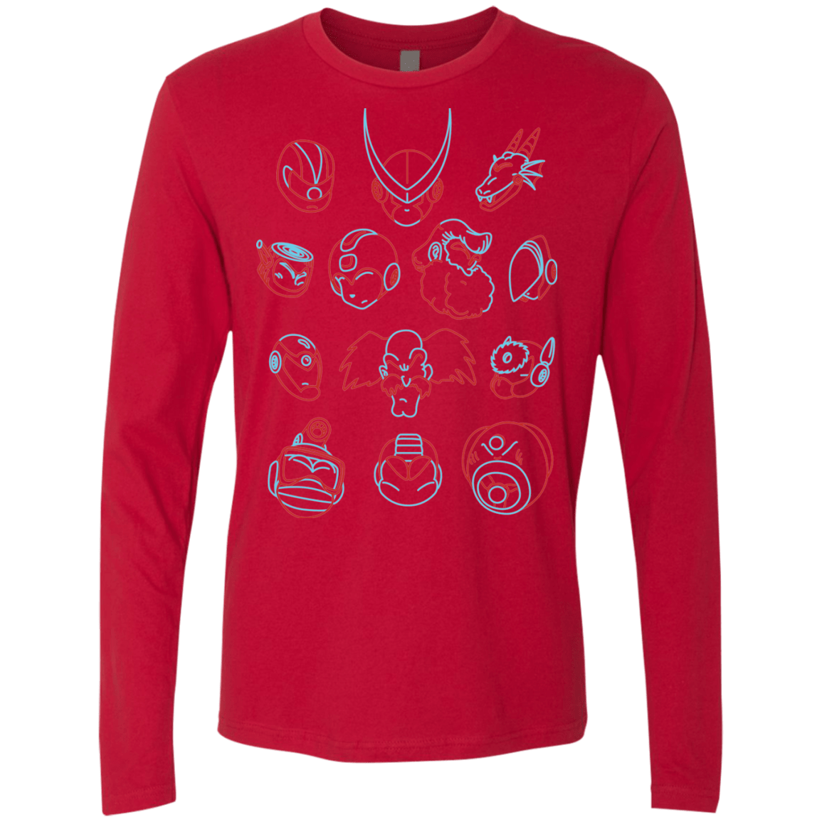 T-Shirts Red / S MEGA HEADS 2 Men's Premium Long Sleeve