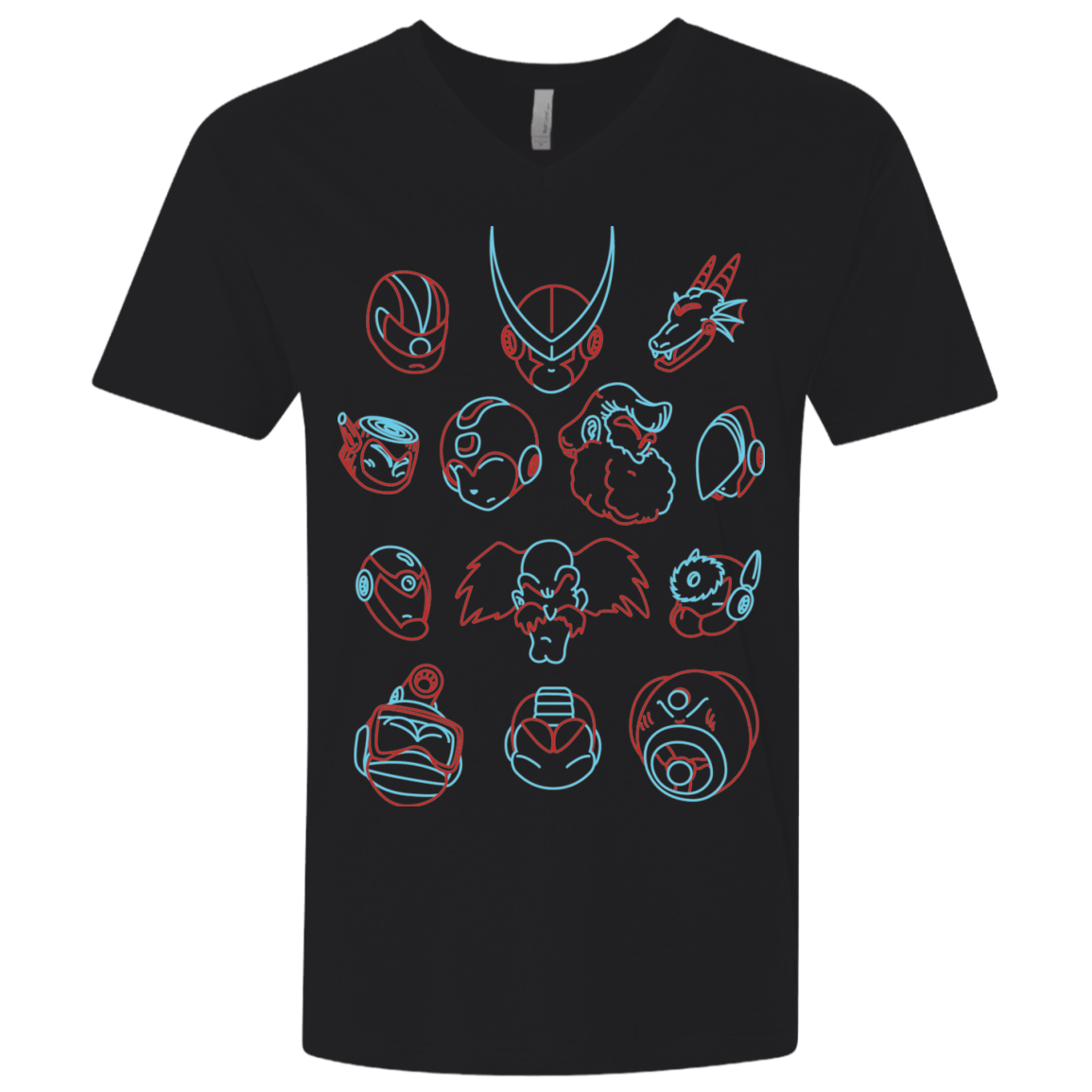 T-Shirts Black / X-Small MEGA HEADS 2 Men's Premium V-Neck