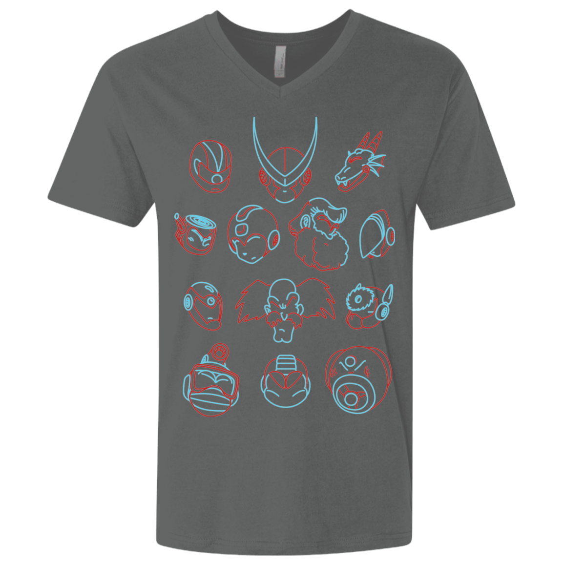 T-Shirts Heavy Metal / X-Small MEGA HEADS 2 Men's Premium V-Neck