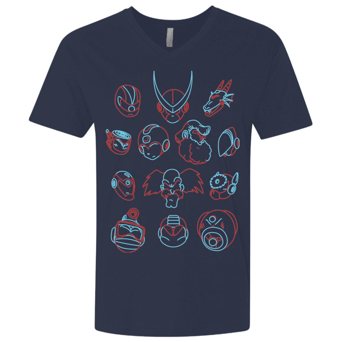 T-Shirts Midnight Navy / X-Small MEGA HEADS 2 Men's Premium V-Neck
