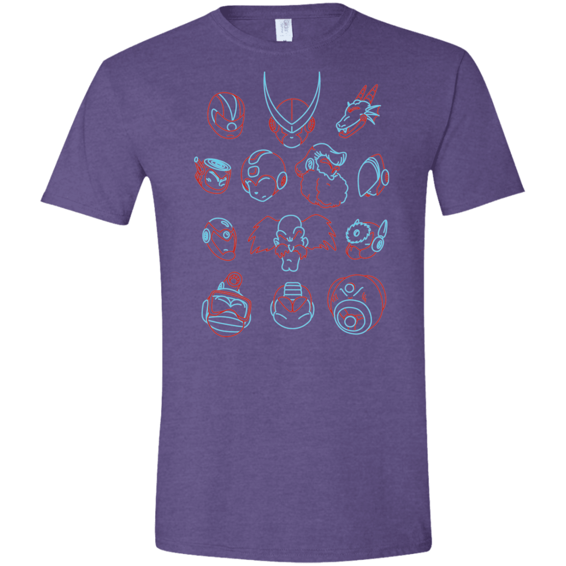 T-Shirts Heather Purple / S MEGA HEADS 2 Men's Semi-Fitted Softstyle