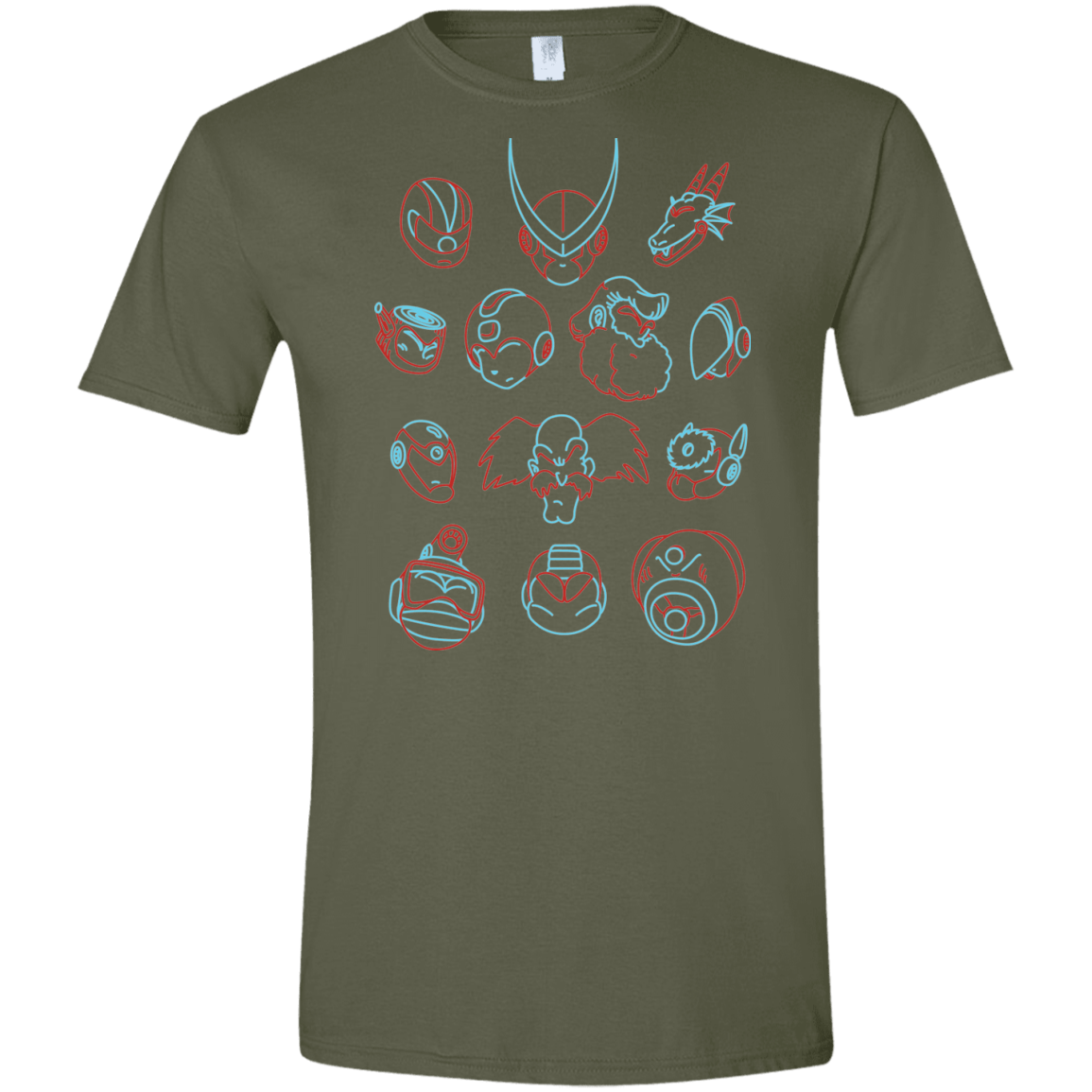 T-Shirts Military Green / S MEGA HEADS 2 Men's Semi-Fitted Softstyle