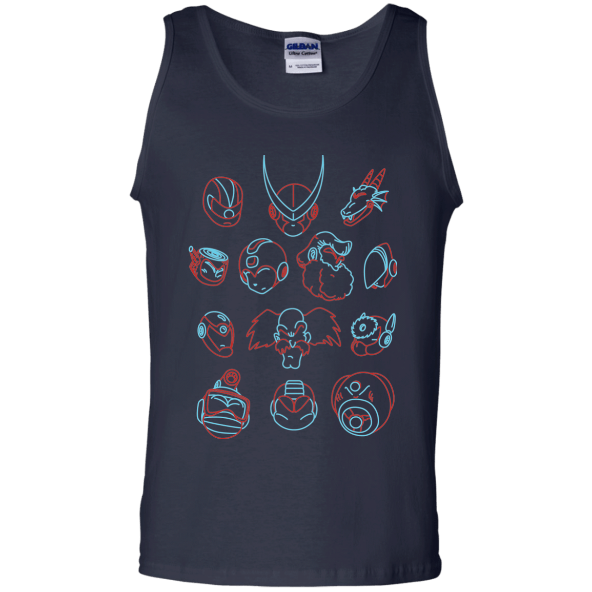 T-Shirts Navy / S MEGA HEADS 2 Men's Tank Top