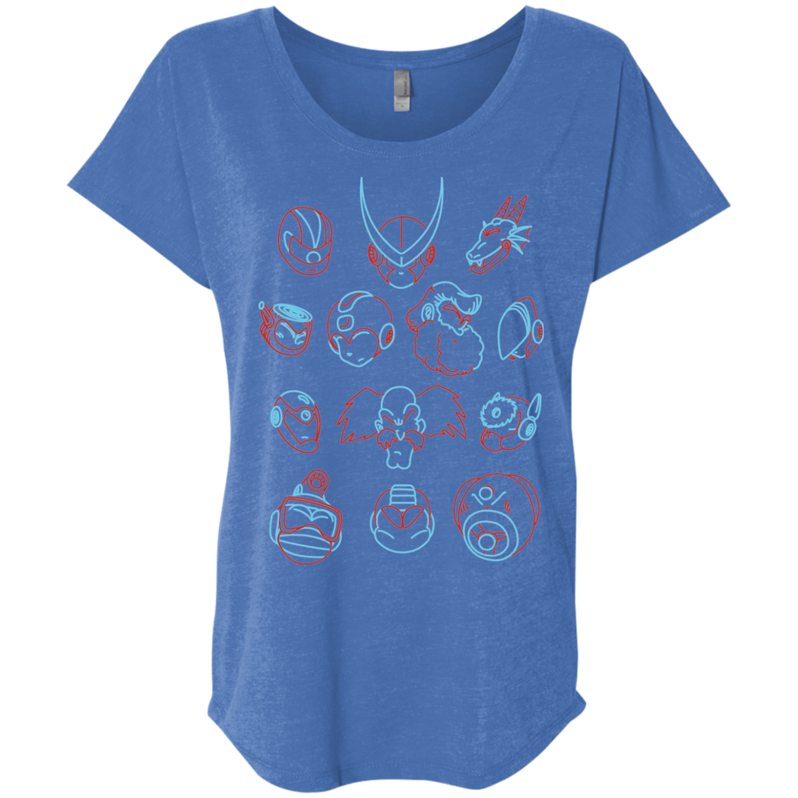 T-Shirts Vintage Royal / X-Small MEGA HEADS 2 Triblend Dolman Sleeve