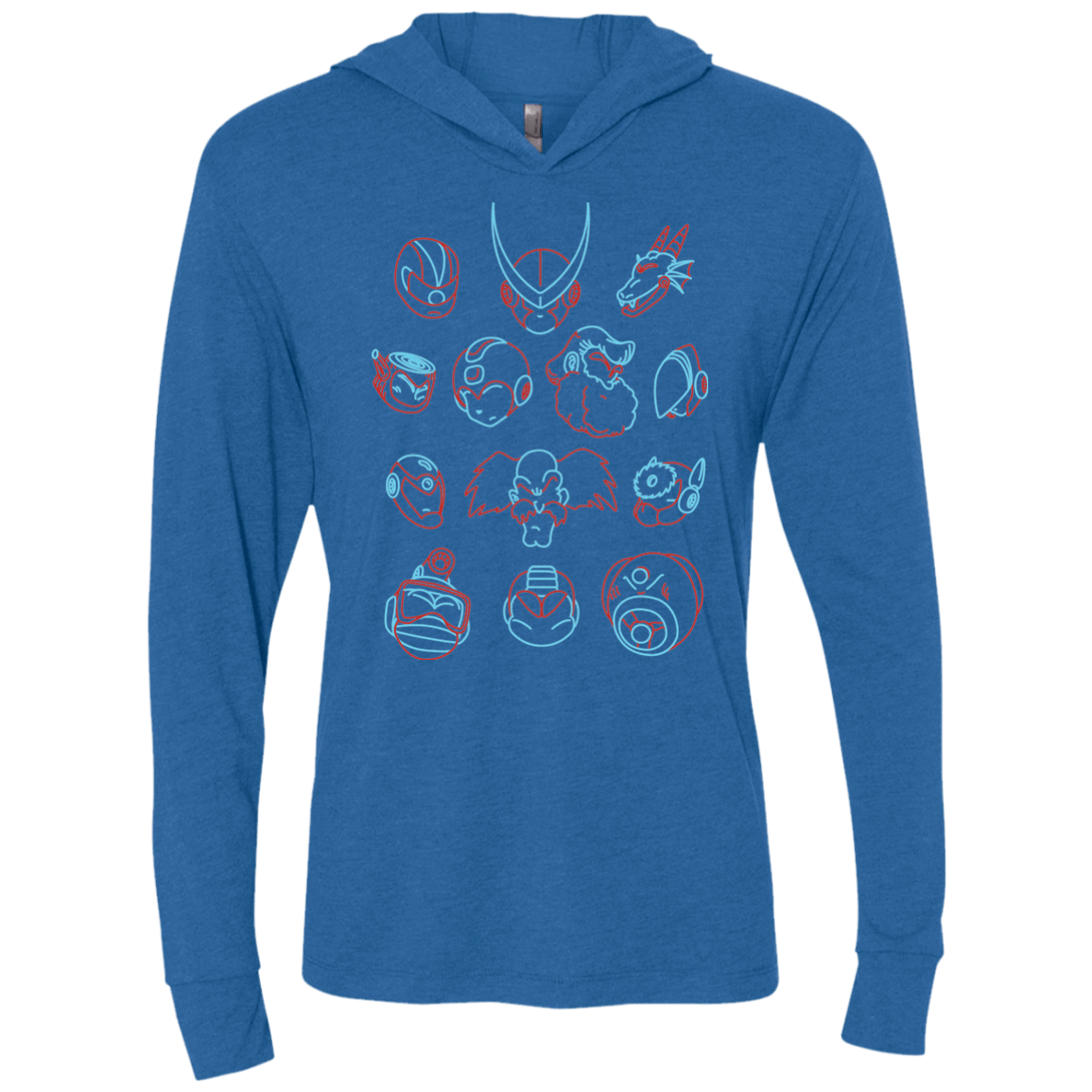 T-Shirts Vintage Royal / X-Small MEGA HEADS 2 Triblend Long Sleeve Hoodie Tee