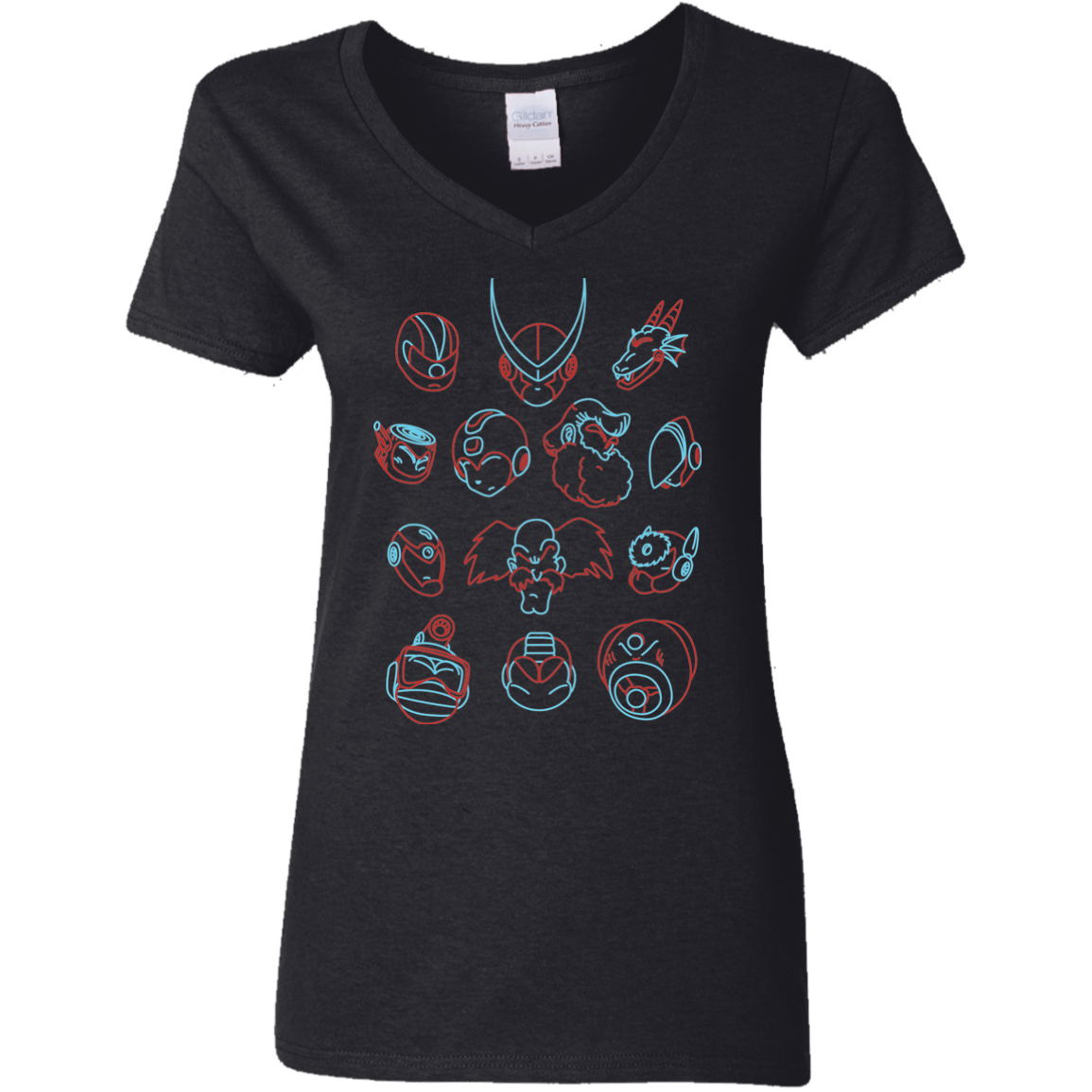 T-Shirts Black / S MEGA HEADS 2 Women's V-Neck T-Shirt