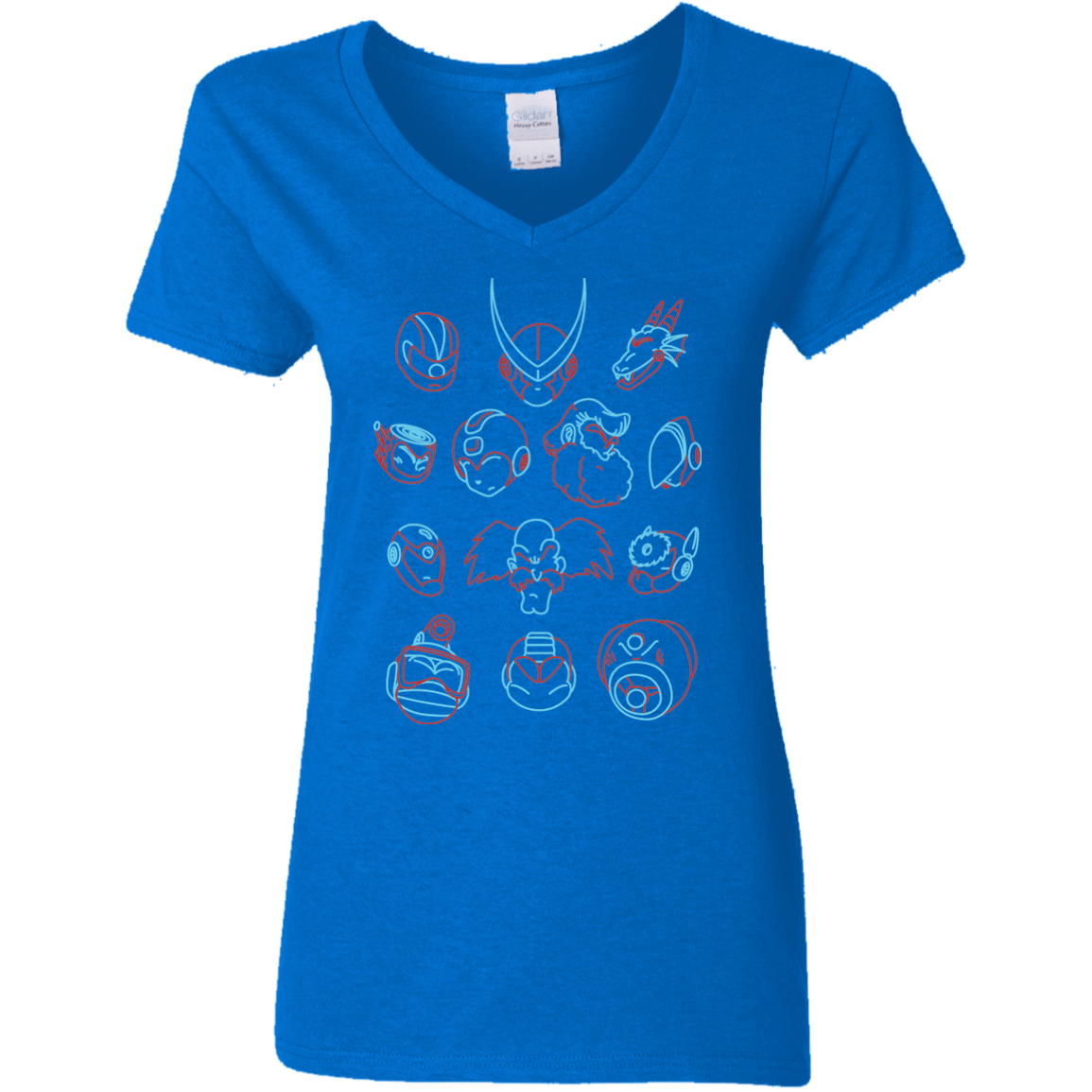 T-Shirts Royal / S MEGA HEADS 2 Women's V-Neck T-Shirt