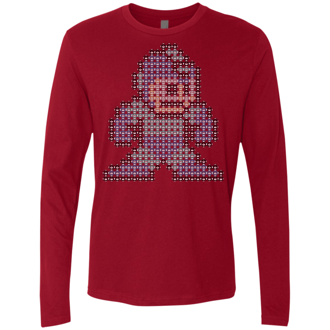 T-Shirts Cardinal / S Mega Pixel Men's Premium Long Sleeve