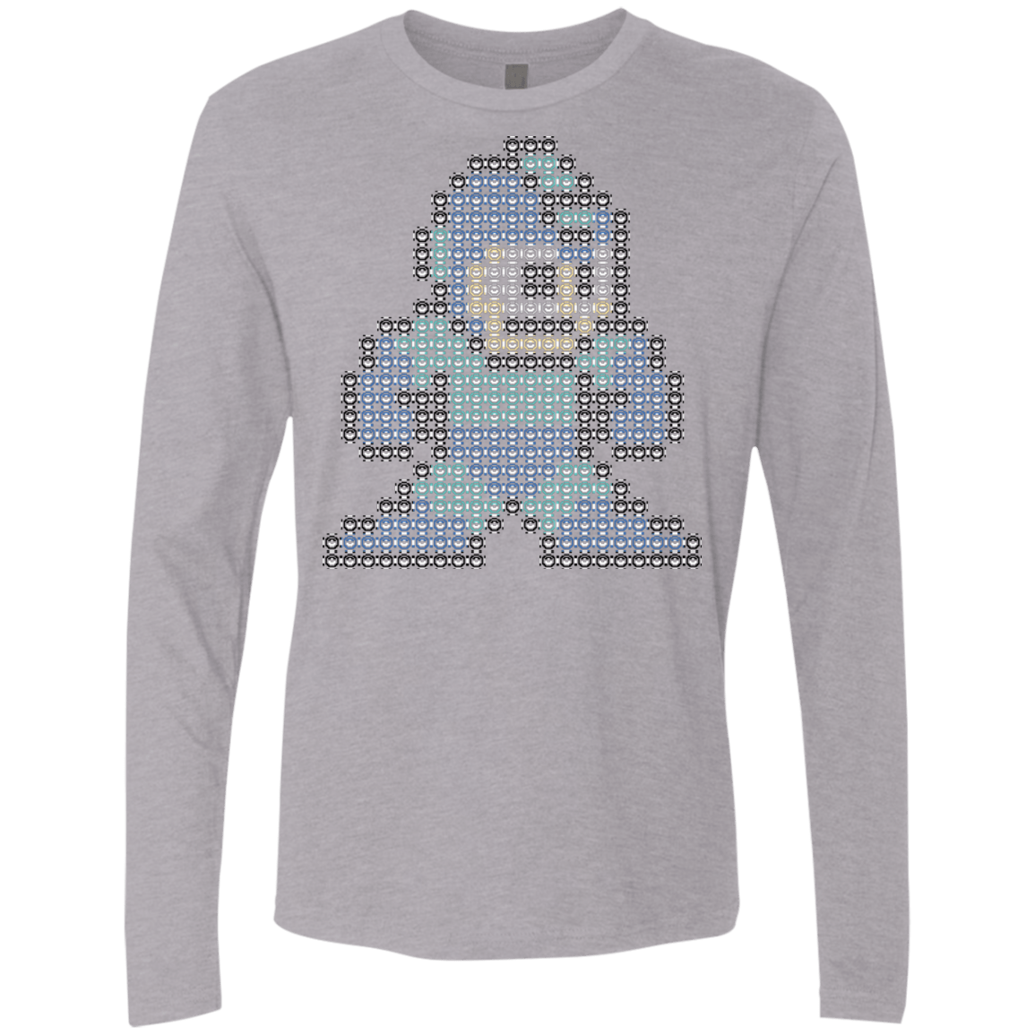 T-Shirts Heather Grey / S Mega Pixel Men's Premium Long Sleeve
