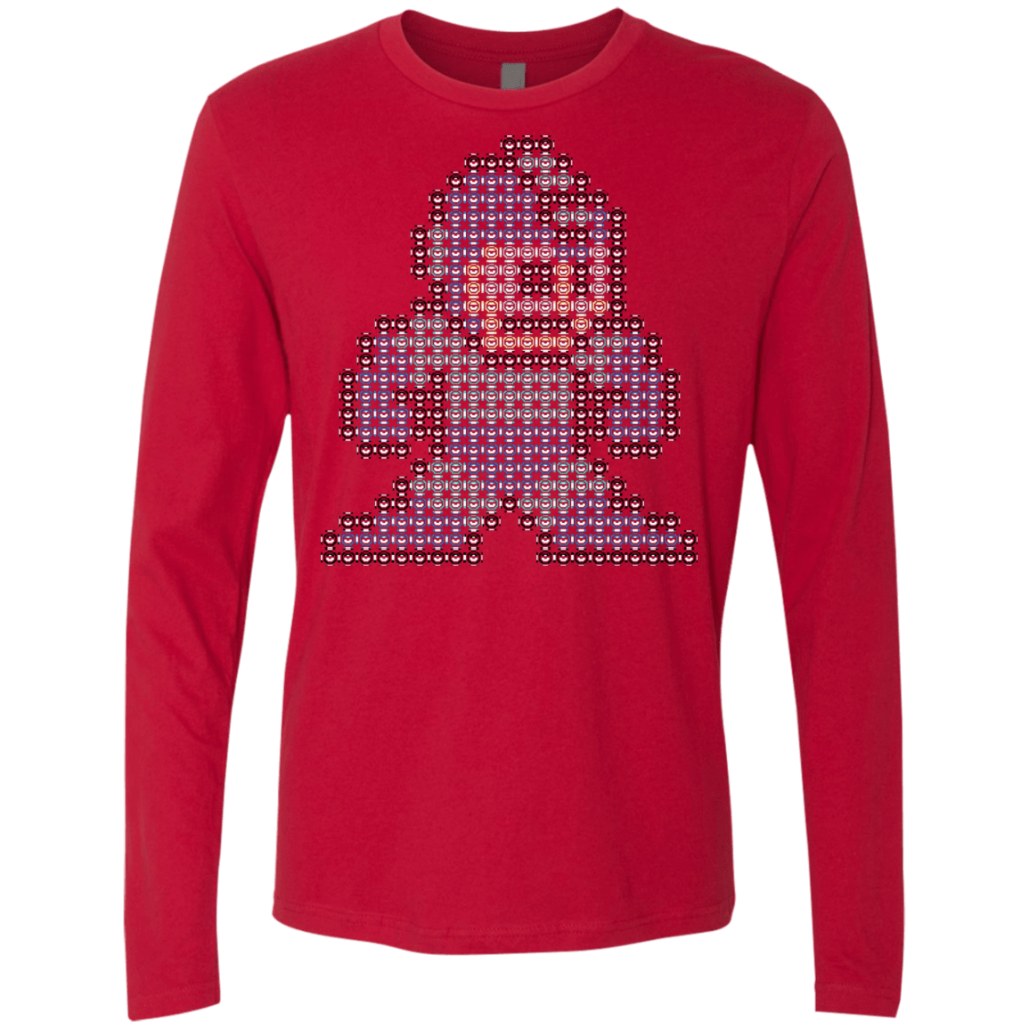 T-Shirts Red / S Mega Pixel Men's Premium Long Sleeve