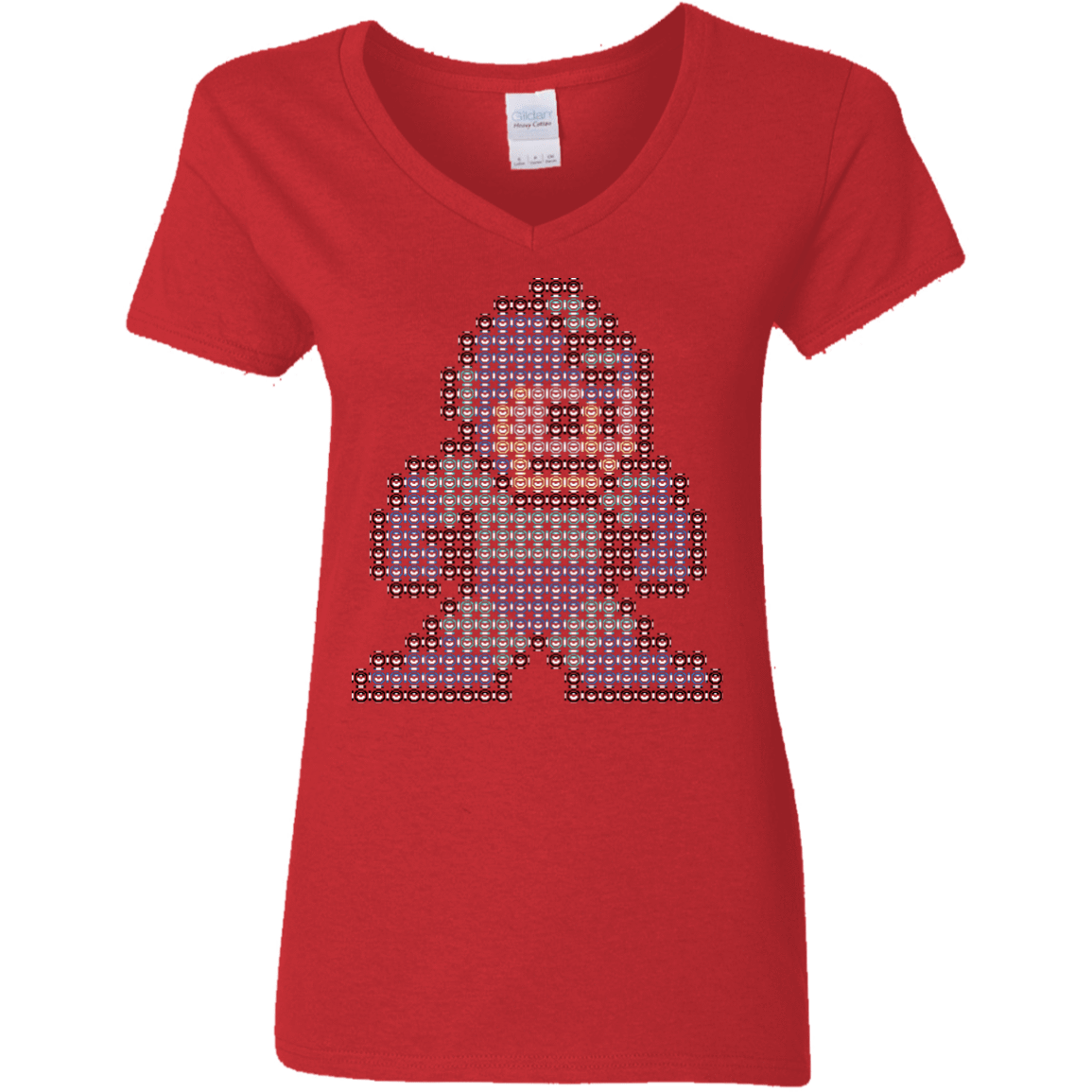 T-Shirts Red / S Mega Pixel Women's V-Neck T-Shirt