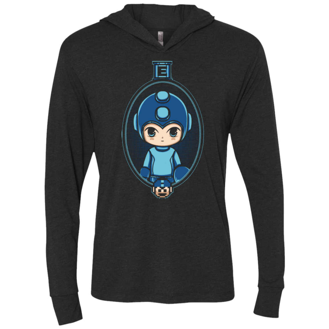 T-Shirts Vintage Black / X-Small Mega Portrait Triblend Long Sleeve Hoodie Tee