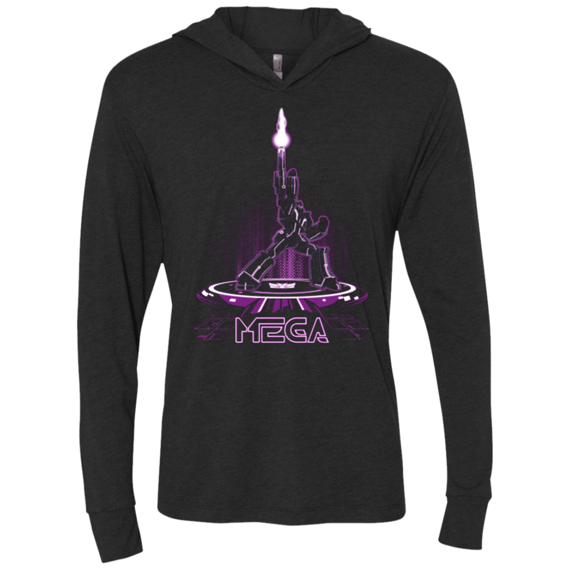 T-Shirts Vintage Black / X-Small MEGA (Tron) Triblend Long Sleeve Hoodie Tee