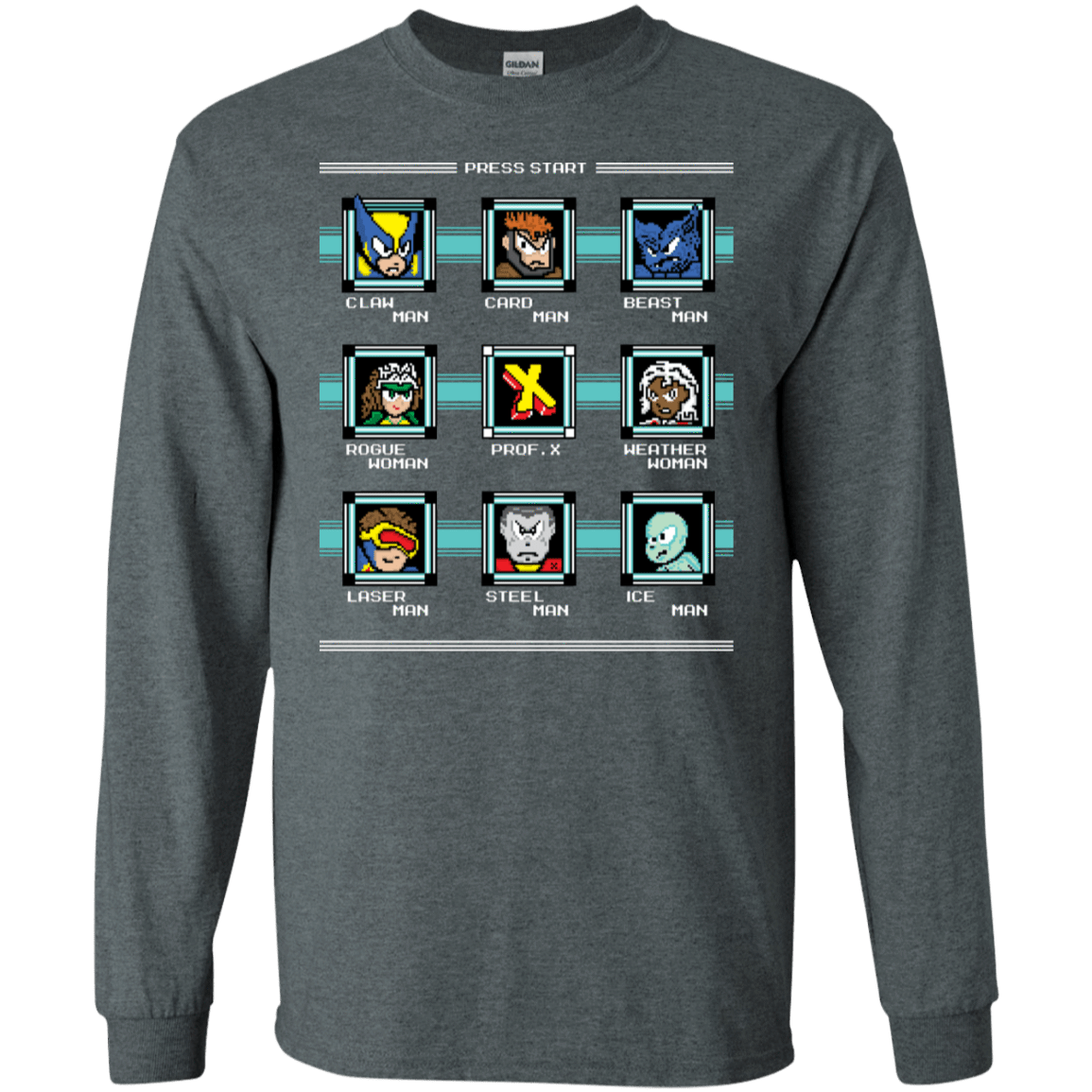 T-Shirts Dark Heather / S Mega X-Man Men's Long Sleeve T-Shirt
