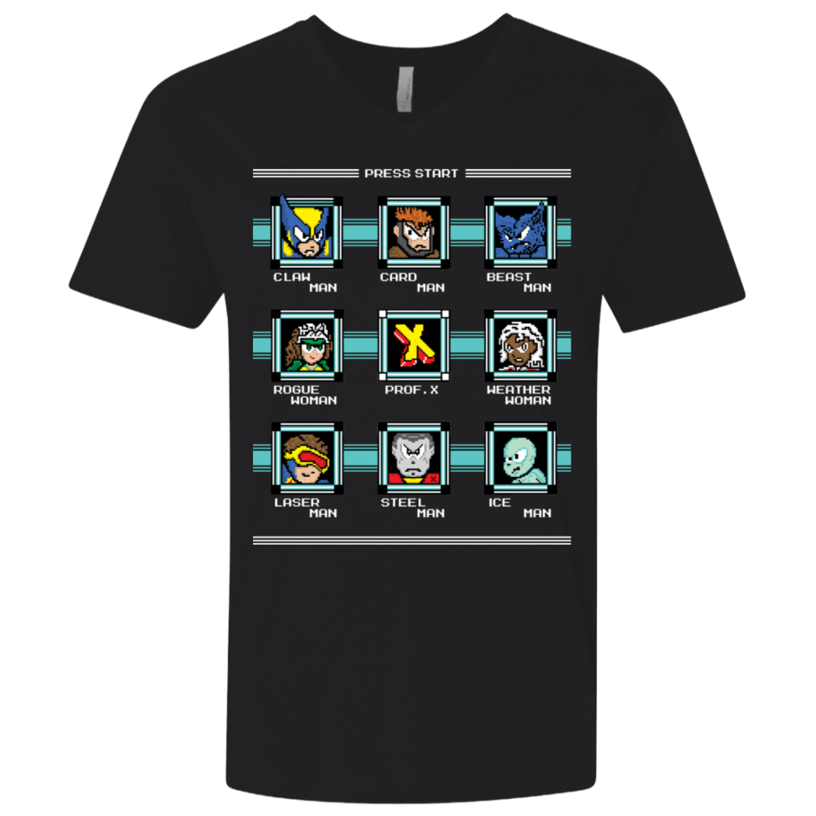 T-Shirts Black / X-Small Mega X-Man Men's Premium V-Neck
