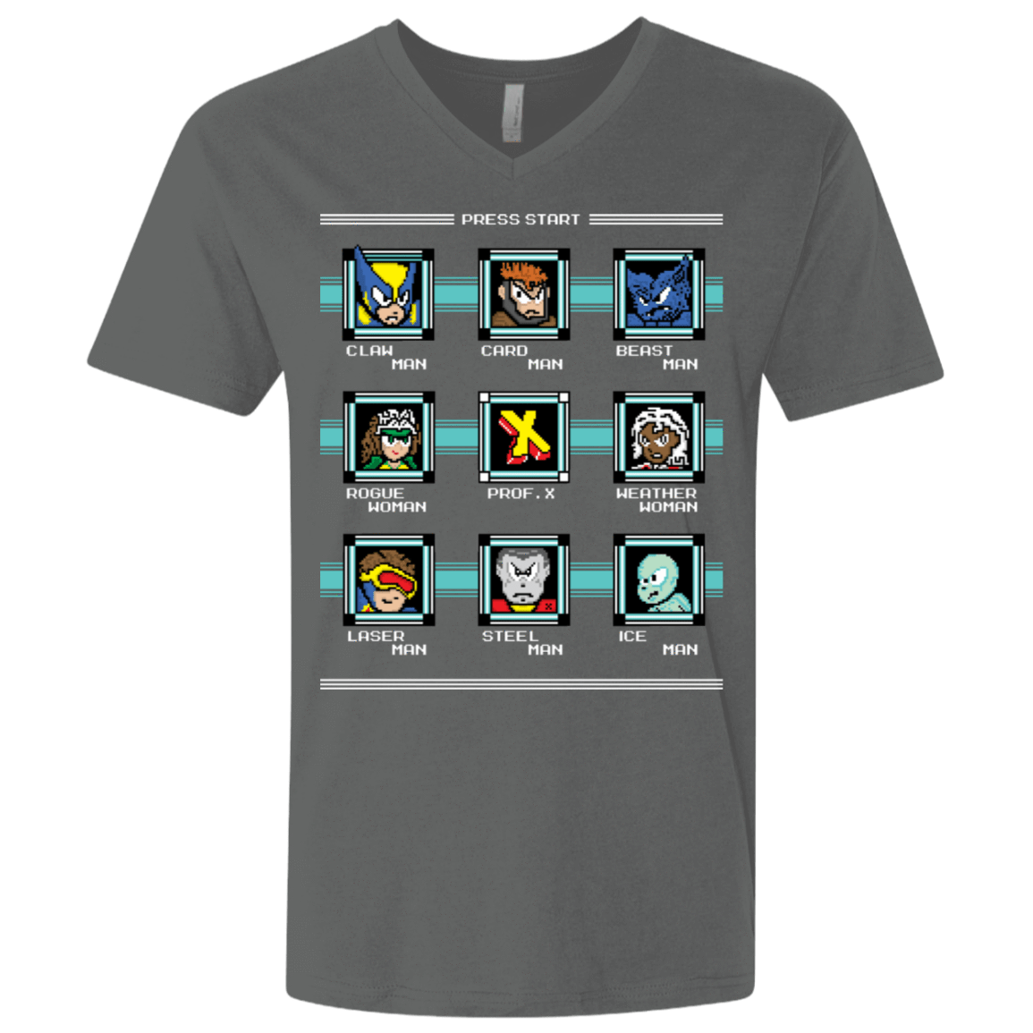 T-Shirts Heavy Metal / X-Small Mega X-Man Men's Premium V-Neck