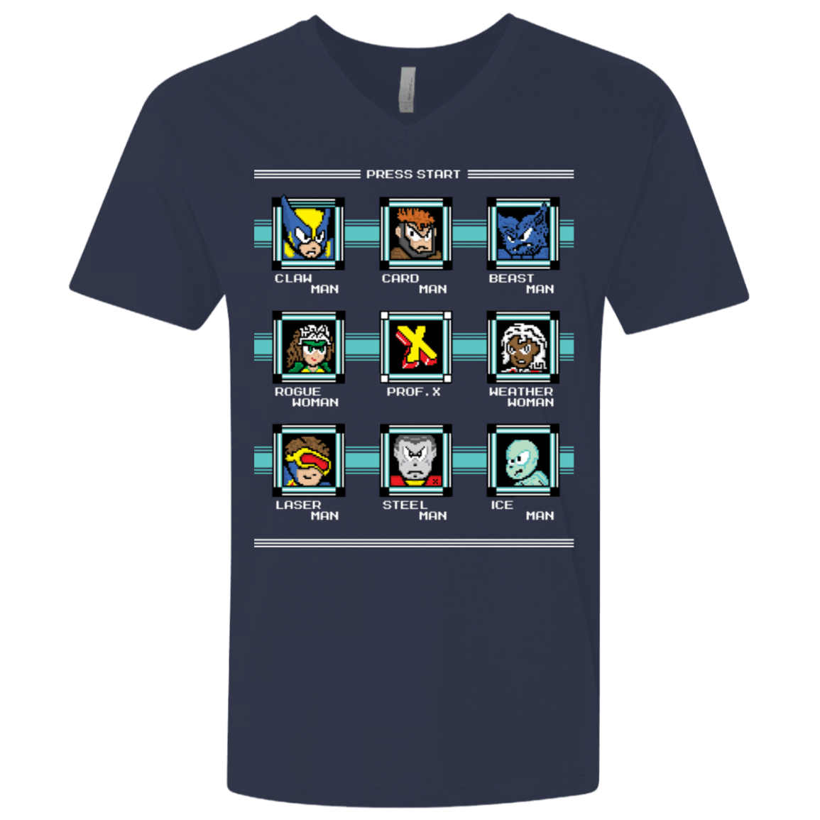 T-Shirts Midnight Navy / X-Small Mega X-Man Men's Premium V-Neck