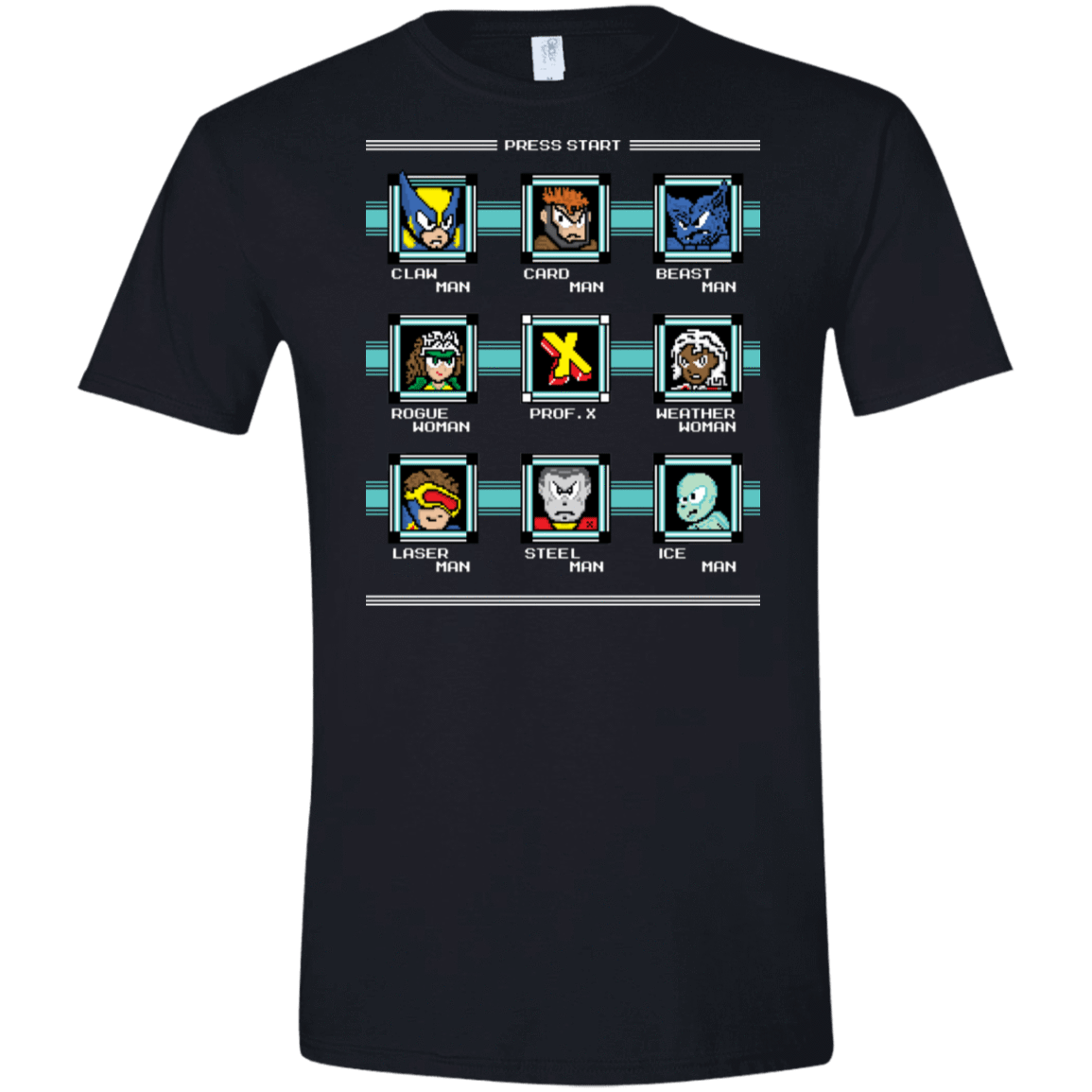 T-Shirts Black / X-Small Mega X-Man Men's Semi-Fitted Softstyle