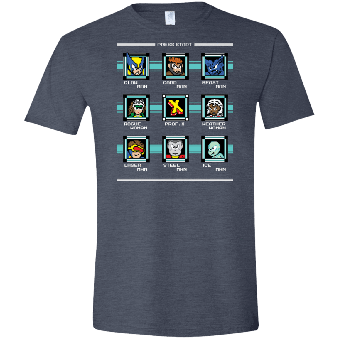 T-Shirts Heather Navy / S Mega X-Man Men's Semi-Fitted Softstyle