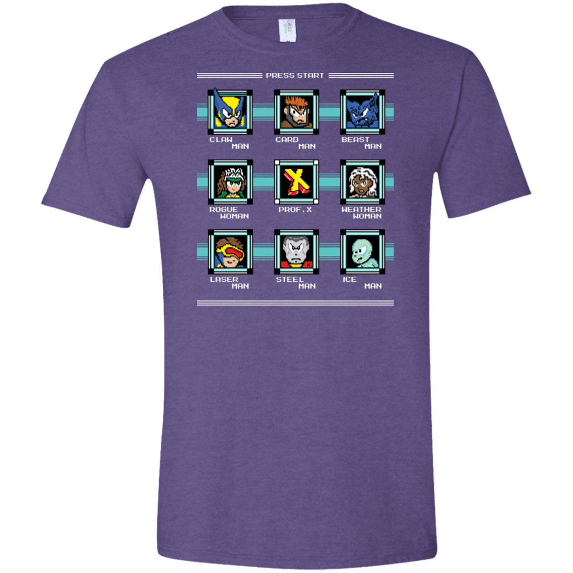 T-Shirts Heather Purple / S Mega X-Man Men's Semi-Fitted Softstyle
