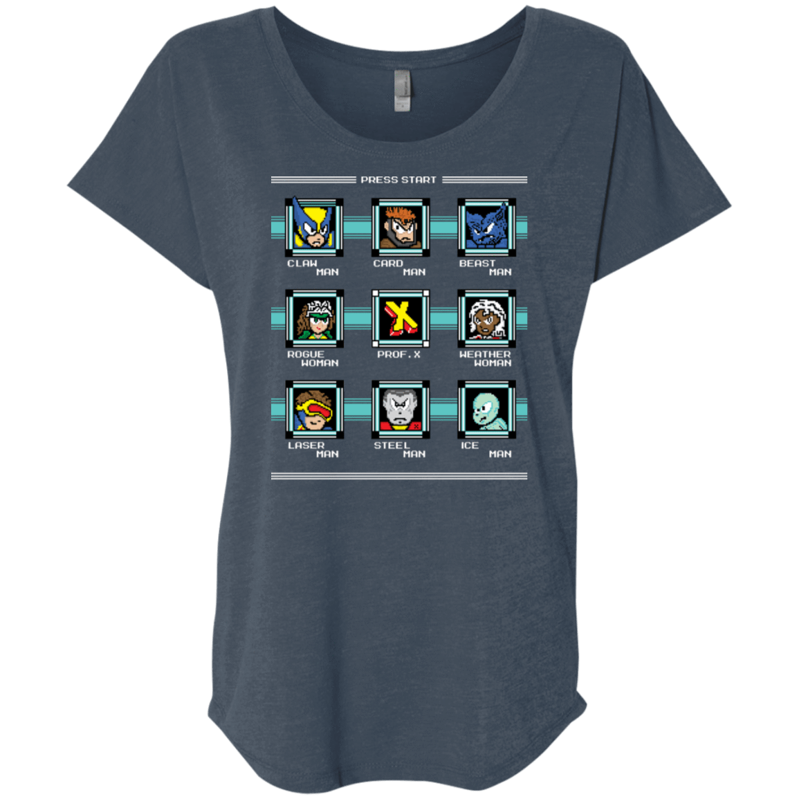 T-Shirts Indigo / X-Small Mega X-Man Triblend Dolman Sleeve