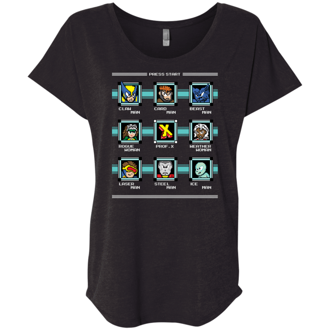 T-Shirts Vintage Black / X-Small Mega X-Man Triblend Dolman Sleeve