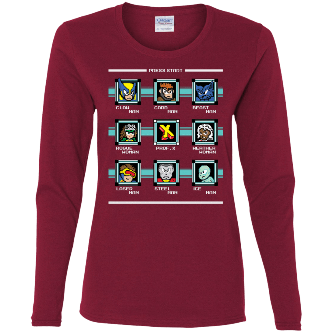 T-Shirts Cardinal / S Mega X-Man Women's Long Sleeve T-Shirt
