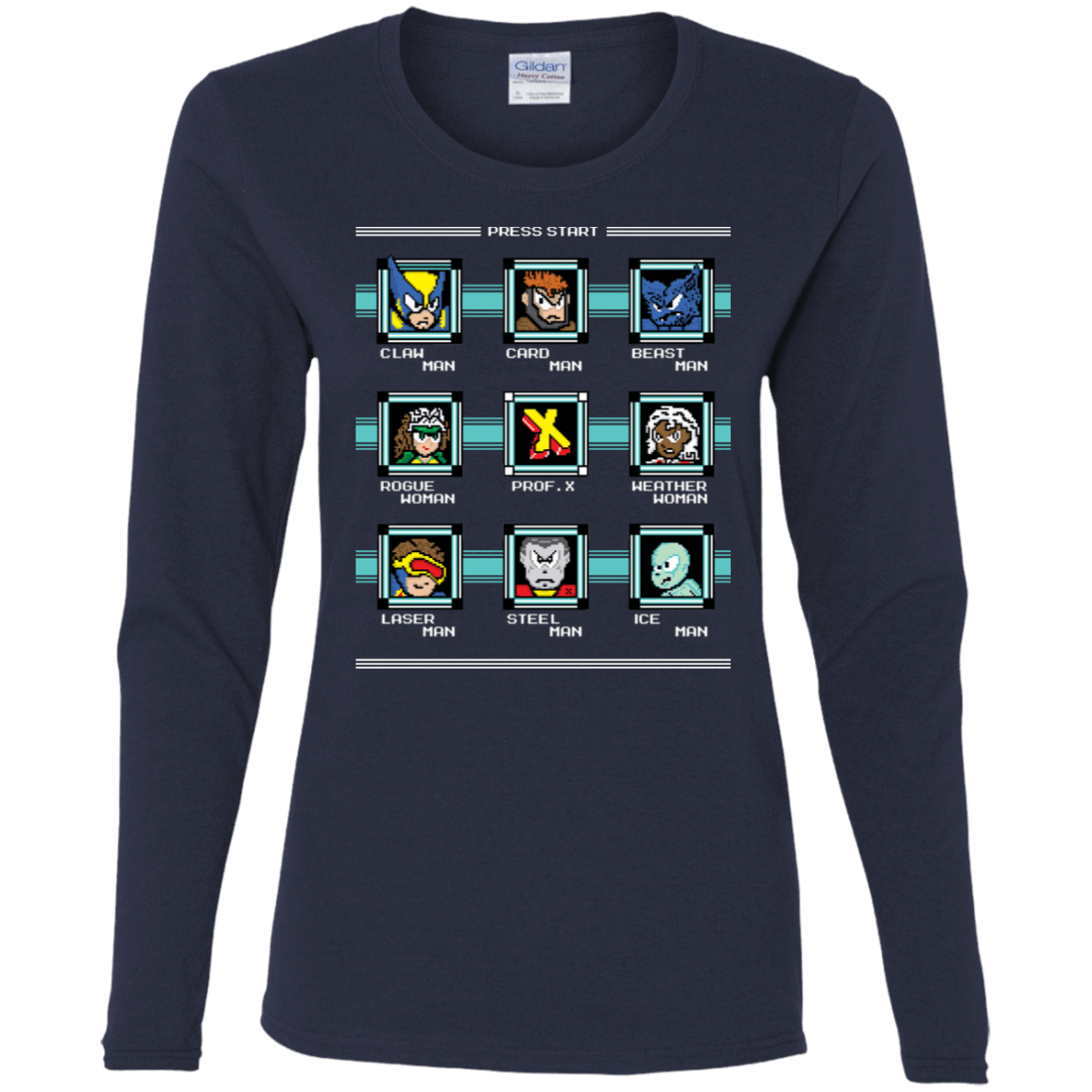 T-Shirts Navy / S Mega X-Man Women's Long Sleeve T-Shirt