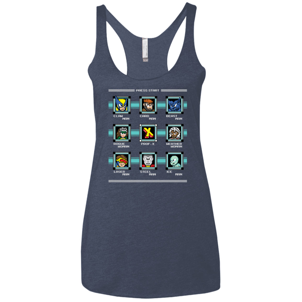 T-Shirts Vintage Navy / X-Small Mega X-Man Women's Triblend Racerback Tank