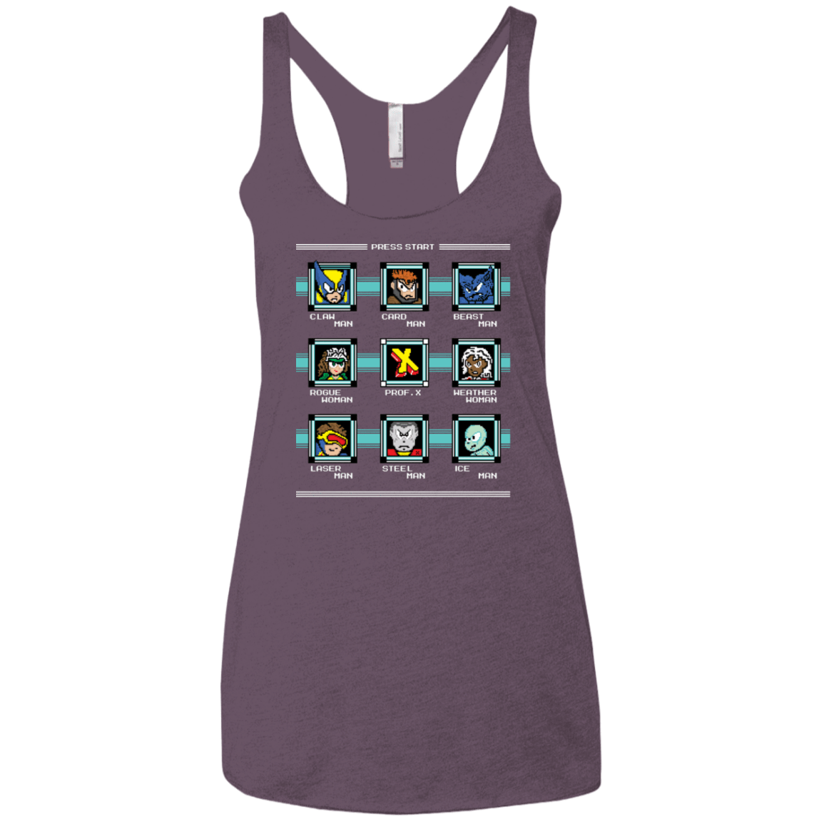 T-Shirts Vintage Purple / X-Small Mega X-Man Women's Triblend Racerback Tank