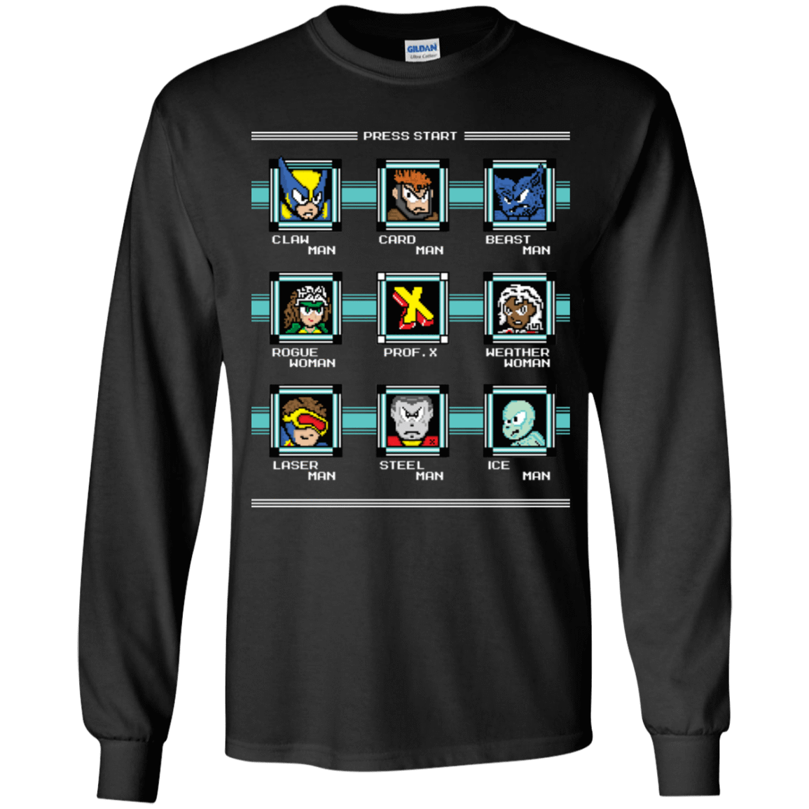 T-Shirts Black / YS Mega X-Man Youth Long Sleeve T-Shirt
