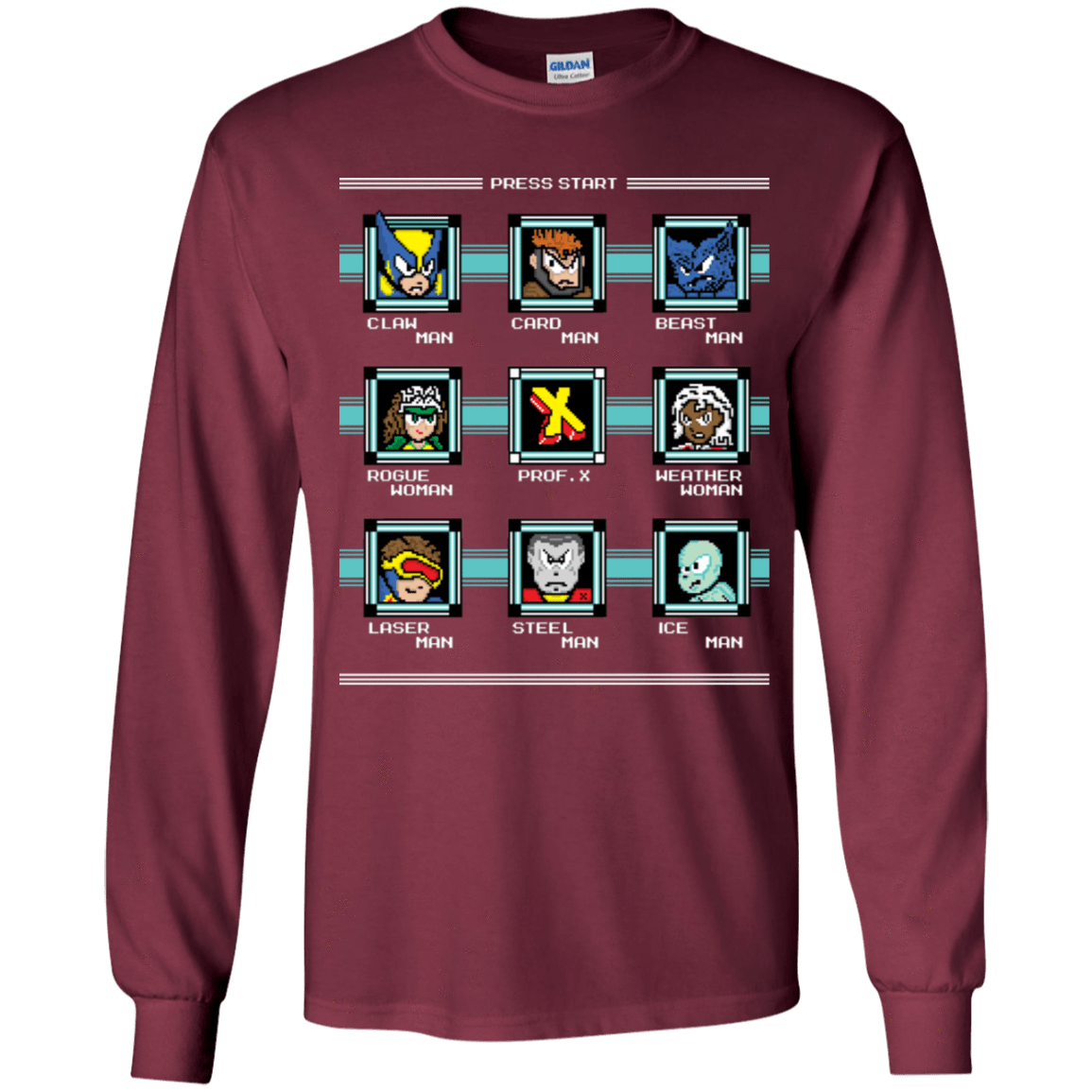 T-Shirts Maroon / YS Mega X-Man Youth Long Sleeve T-Shirt