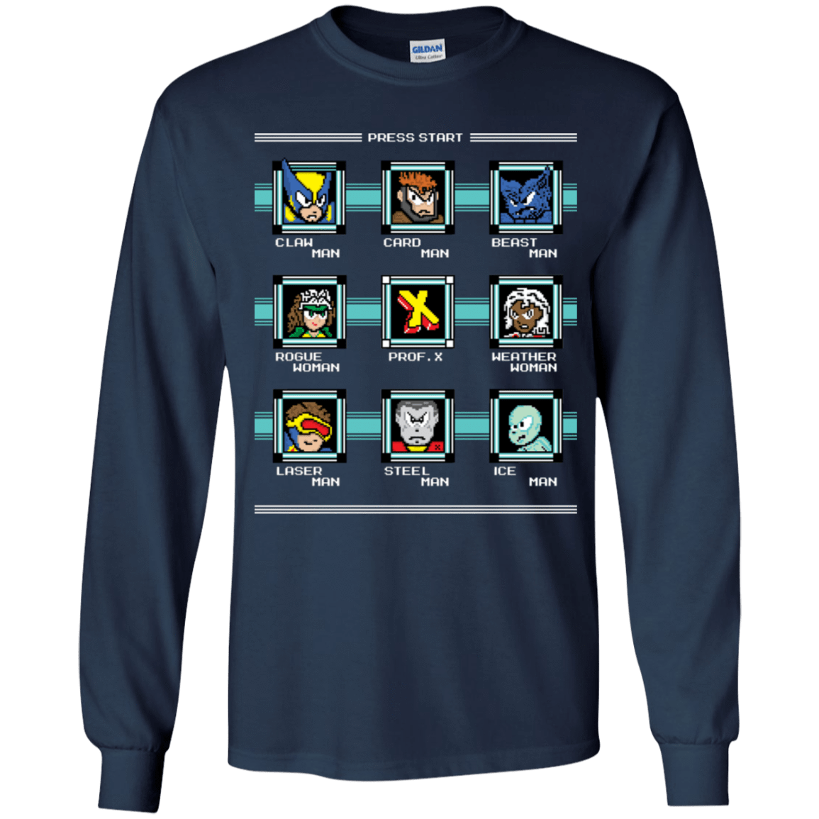 T-Shirts Navy / YS Mega X-Man Youth Long Sleeve T-Shirt