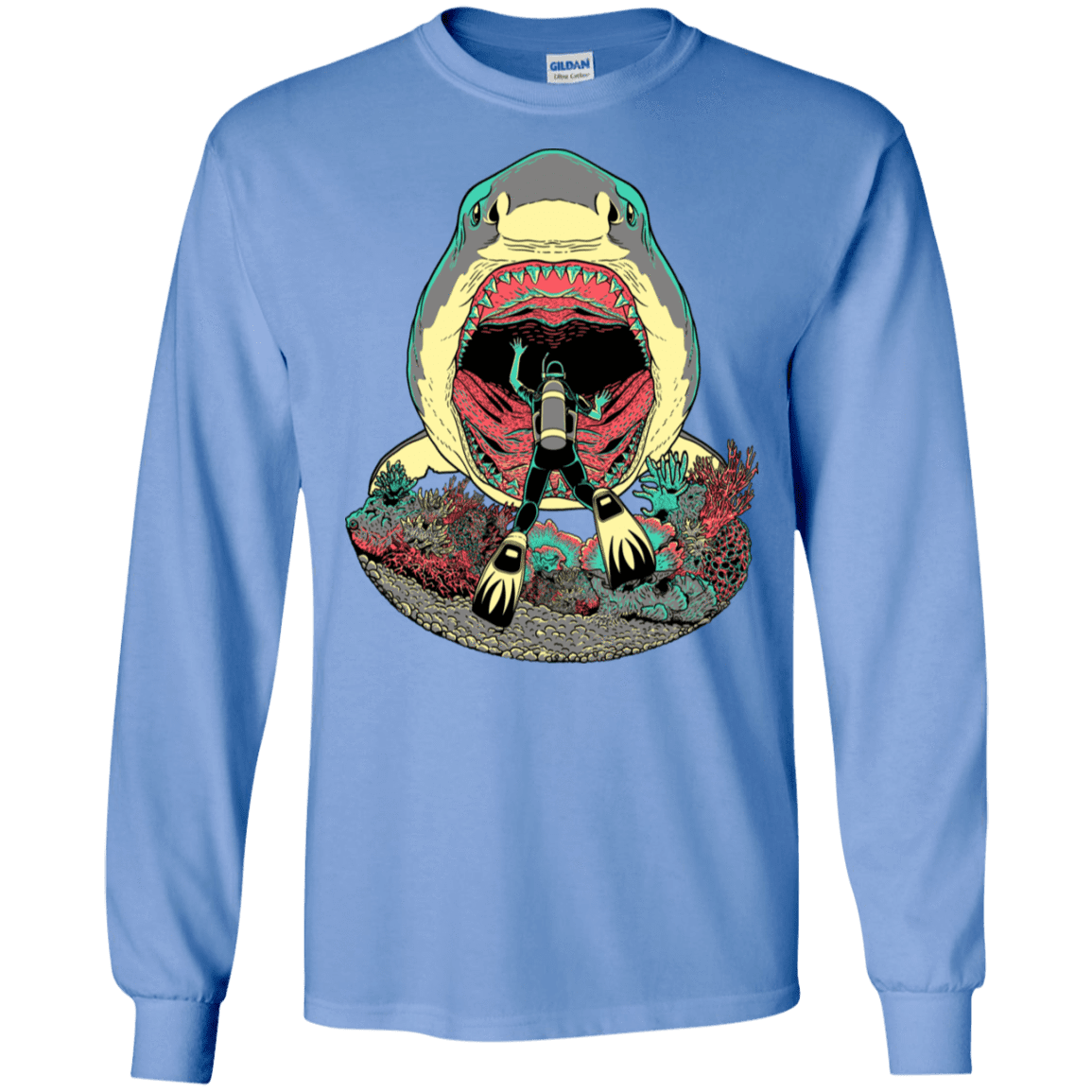 T-Shirts Carolina Blue / S Megalodoom Men's Long Sleeve T-Shirt