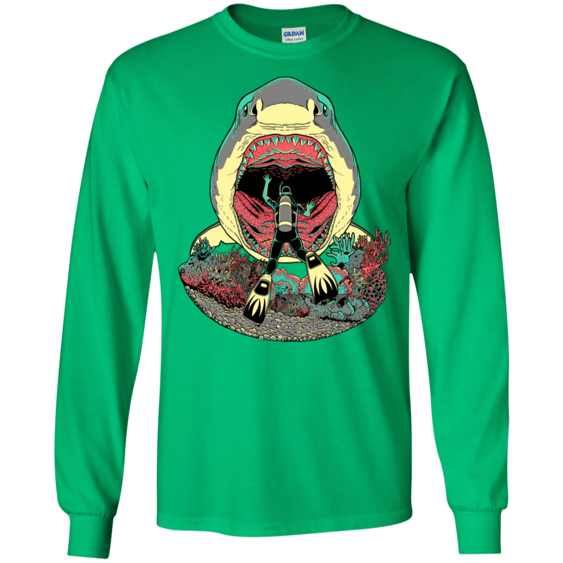T-Shirts Irish Green / S Megalodoom Men's Long Sleeve T-Shirt