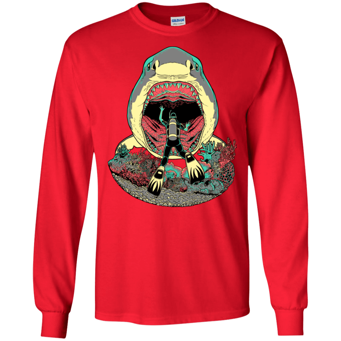 T-Shirts Red / S Megalodoom Men's Long Sleeve T-Shirt