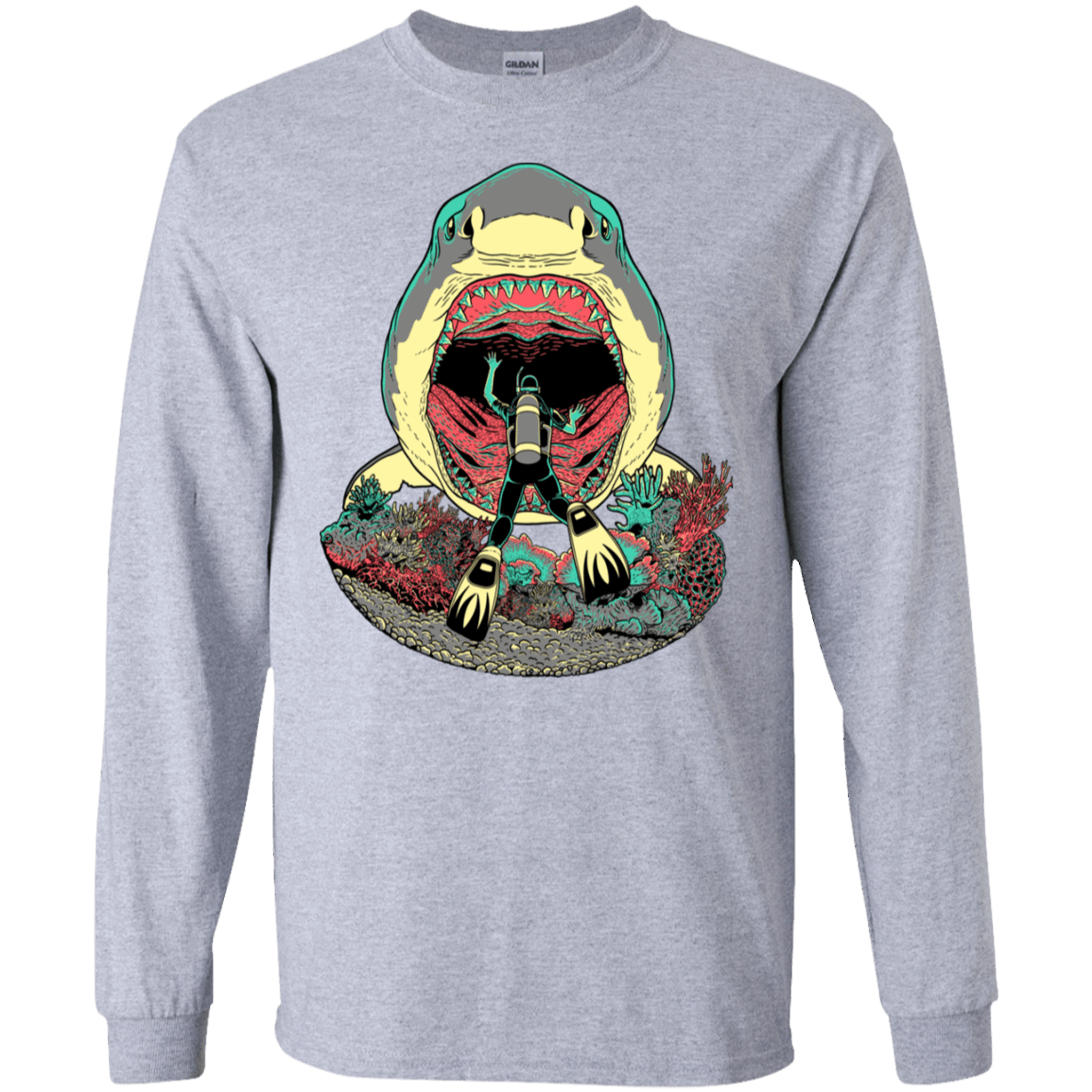 T-Shirts Sport Grey / S Megalodoom Men's Long Sleeve T-Shirt