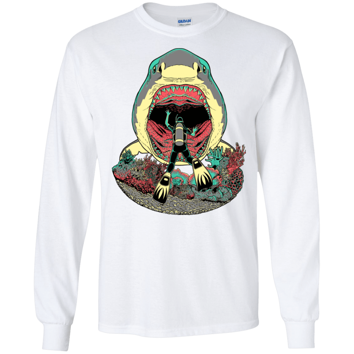T-Shirts White / S Megalodoom Men's Long Sleeve T-Shirt