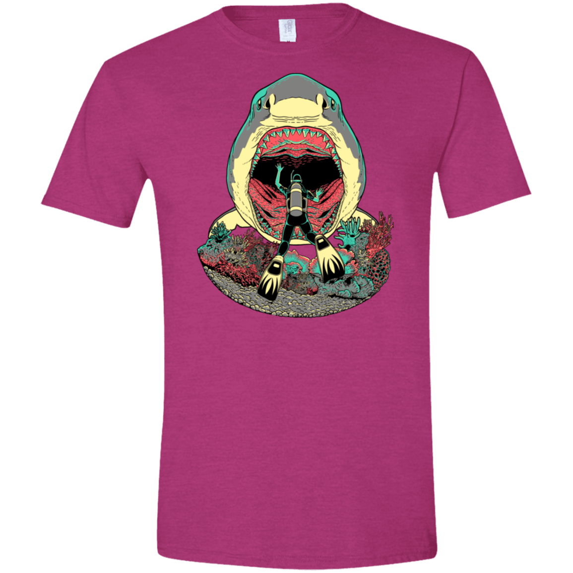 T-Shirts Antique Heliconia / S Megalodoom Men's Semi-Fitted Softstyle