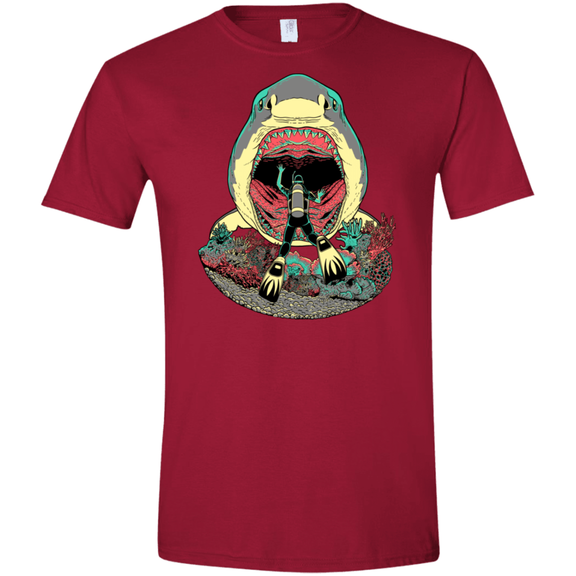 T-Shirts Cardinal Red / S Megalodoom Men's Semi-Fitted Softstyle