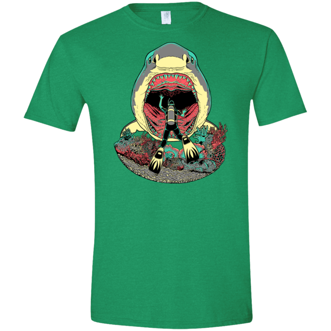 T-Shirts Heather Irish Green / S Megalodoom Men's Semi-Fitted Softstyle