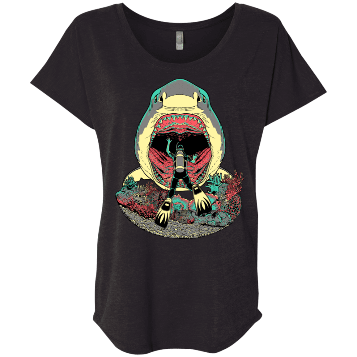 T-Shirts Vintage Black / X-Small Megalodoom Triblend Dolman Sleeve