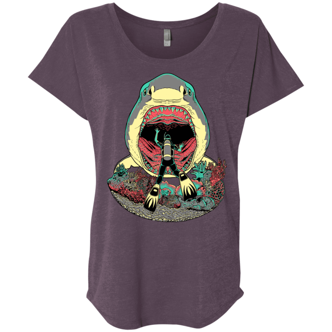 T-Shirts Vintage Purple / X-Small Megalodoom Triblend Dolman Sleeve